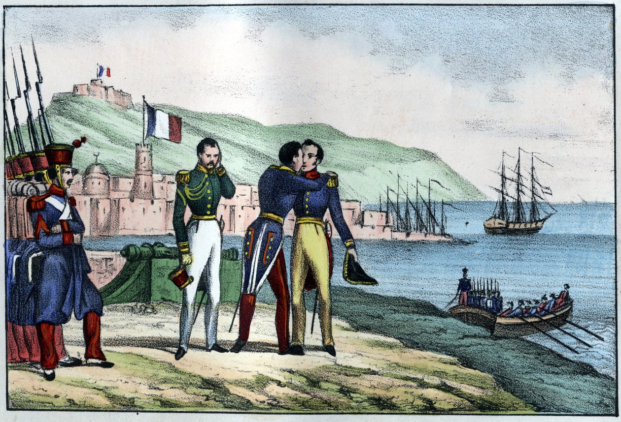 Partenza di Louis Auguste, Conte di Bourmont (Maresciallo di Bourmont) (1773-1846) dall