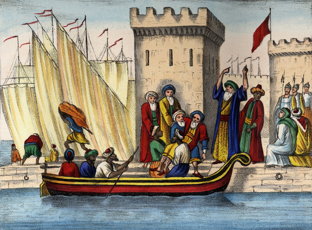 Partenza dei Mori di Algeri, a seguito della colonizzazione francese da Unknown artist