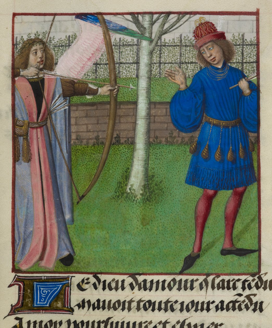 (dettaglio) Miniatura di Amour (Amore) che mira all