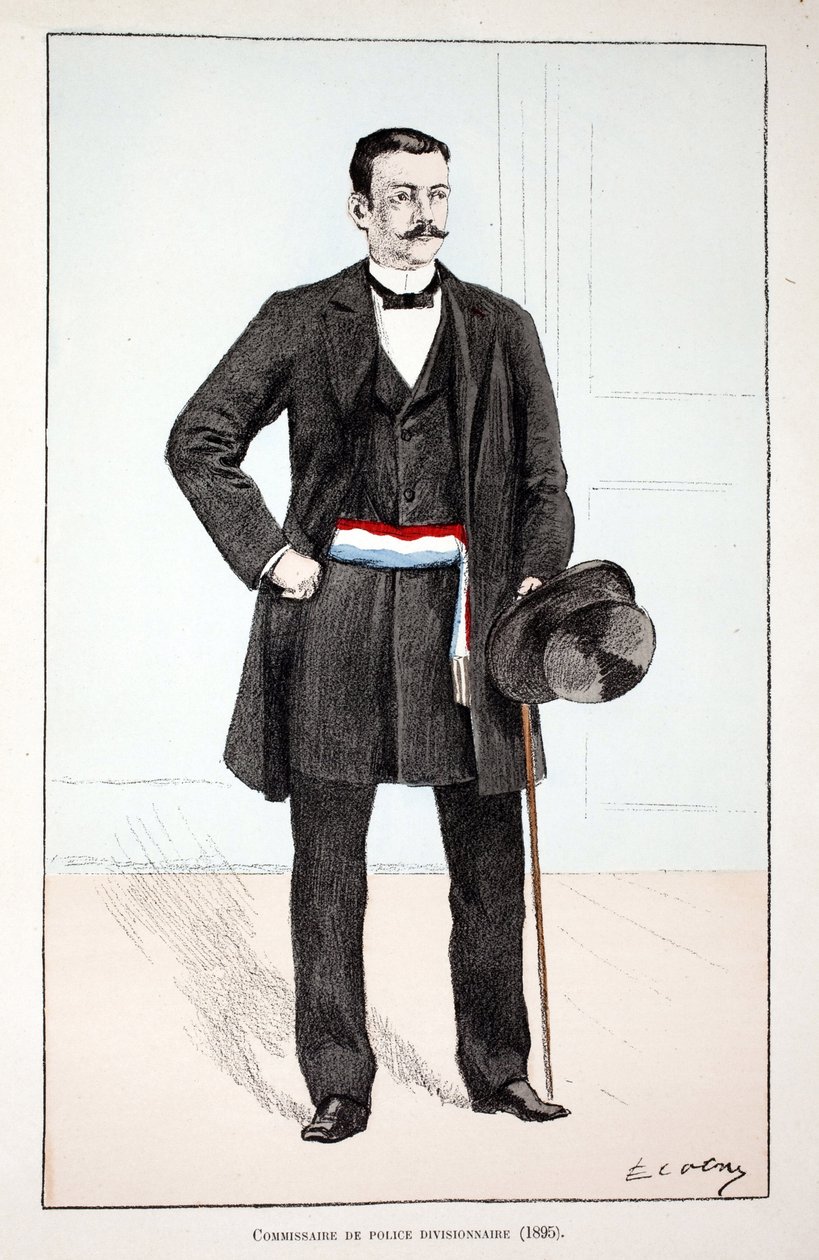 Commissario di polizia divisionale (1896) (acquaforte a colori) da Unknown artist