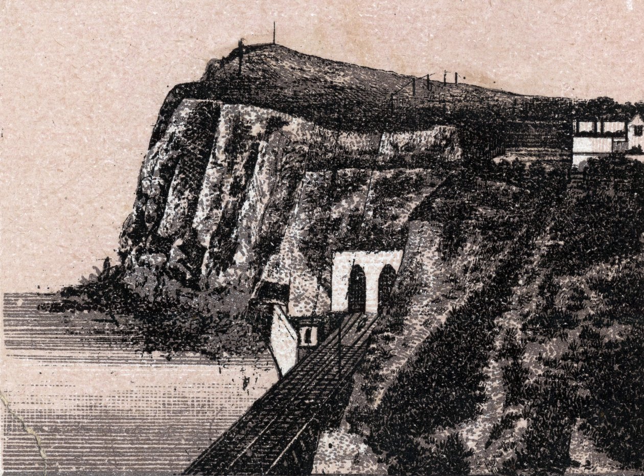 Dover, Inghilterra: vista della Scogliera di Shakespeare in "Il mondo illustra 168 vedute" da Unknown artist