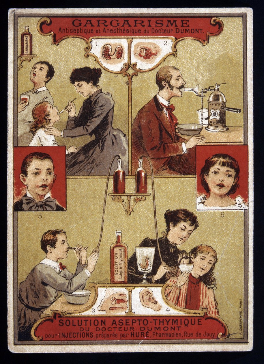 Gargarismo antisettico e anestetico del Dr. Dumont - Pubblicità, fine XIX secolo da Unknown artist