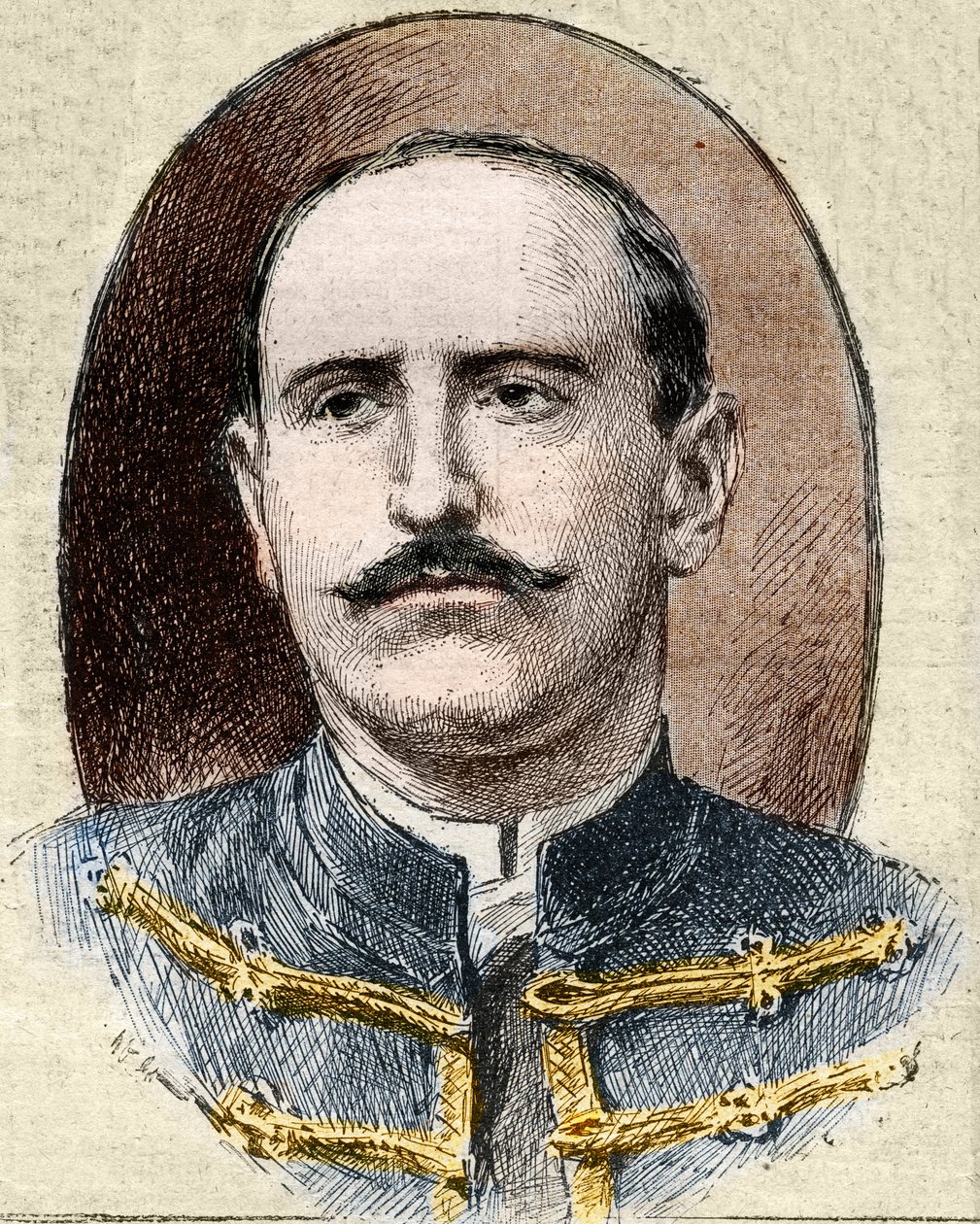 Caso Dreyfus: ritratto di Alfred Dreyfus (1859-1935) dopo la sua degradazione durante il processo di Rennes nel 1899. da Unknown artist