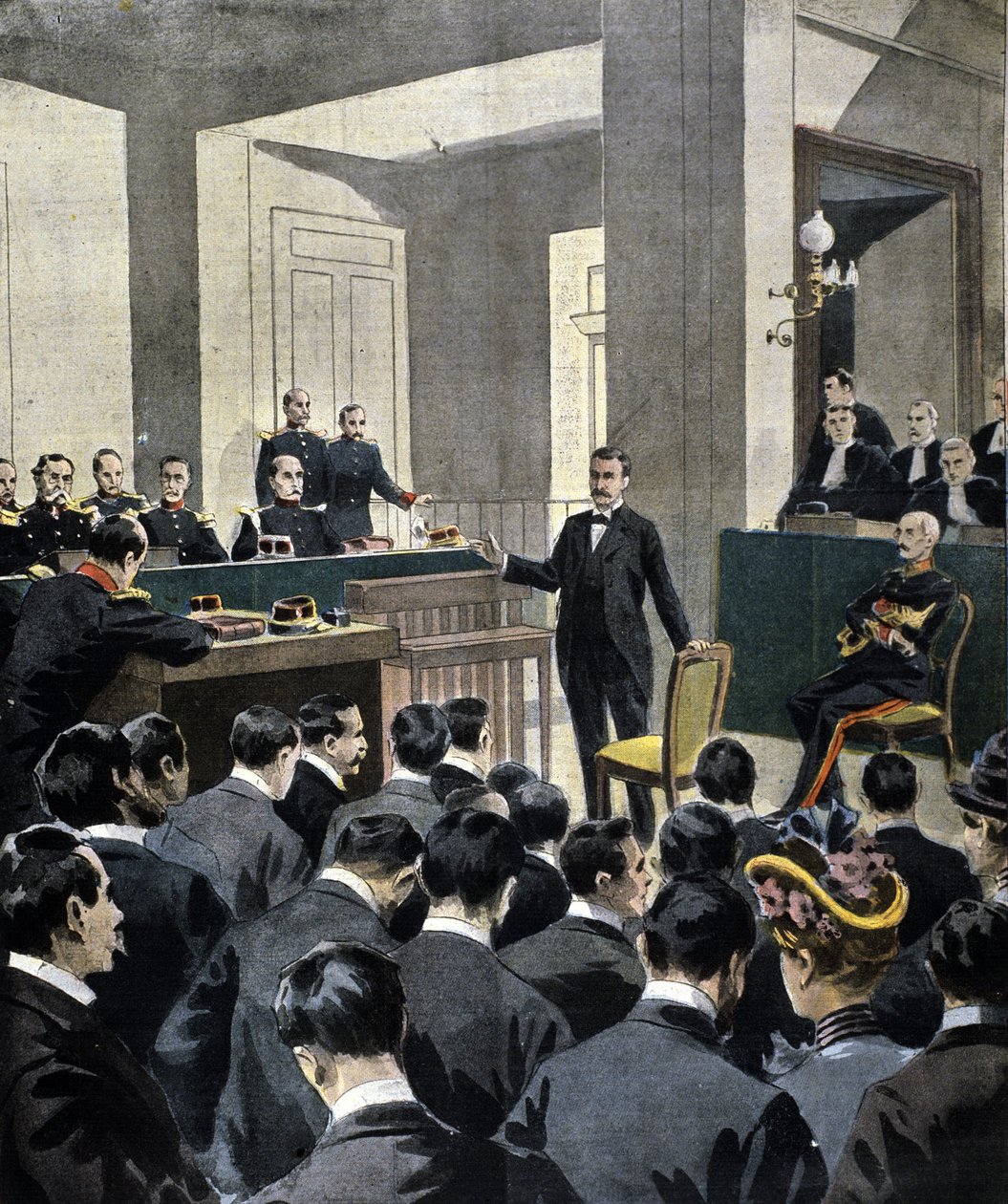 Caso Dreyfus: testimonianza del tenente colonnello Georges Picquart (1854-1914) al processo dello scrittore Emile Zola (a seguito della lettera J