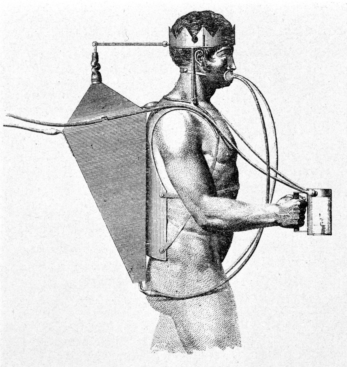 Progetto di scafandro di Drieberg del 1802, noto come il tritone. L