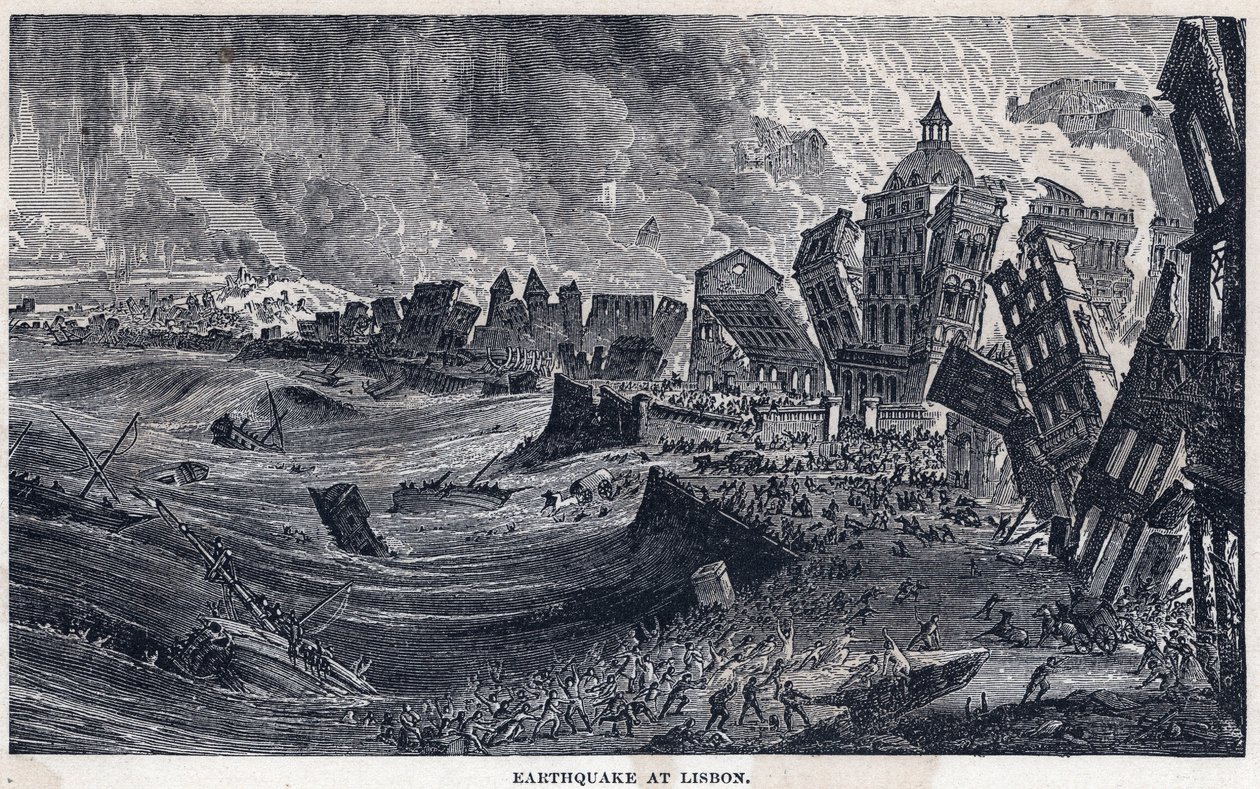 Terremoto da Lisbona a Portogallo il 1 novembre 1755 da Unknown artist