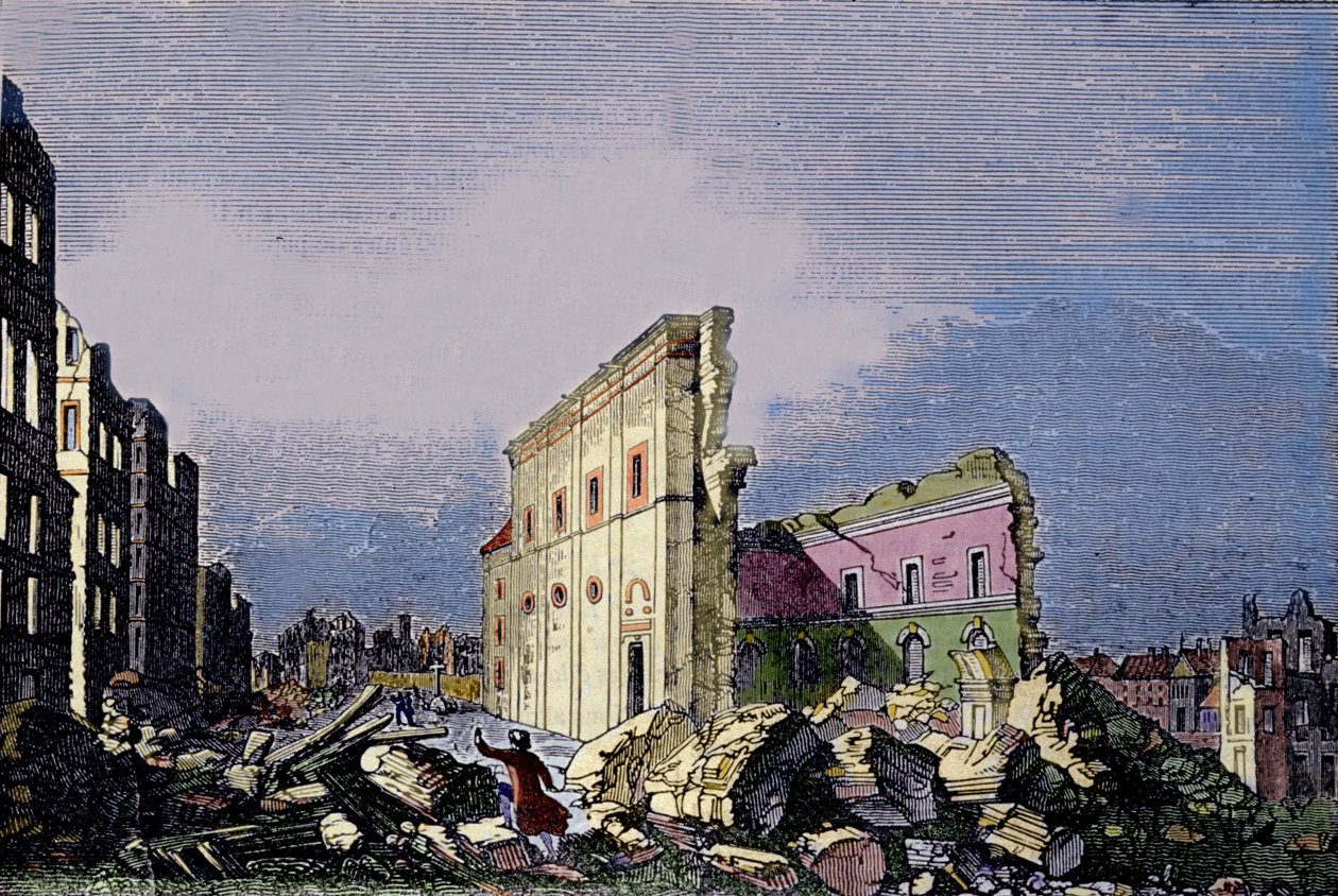 Terremoto a Lisbona il 1 novembre da Unknown artist
