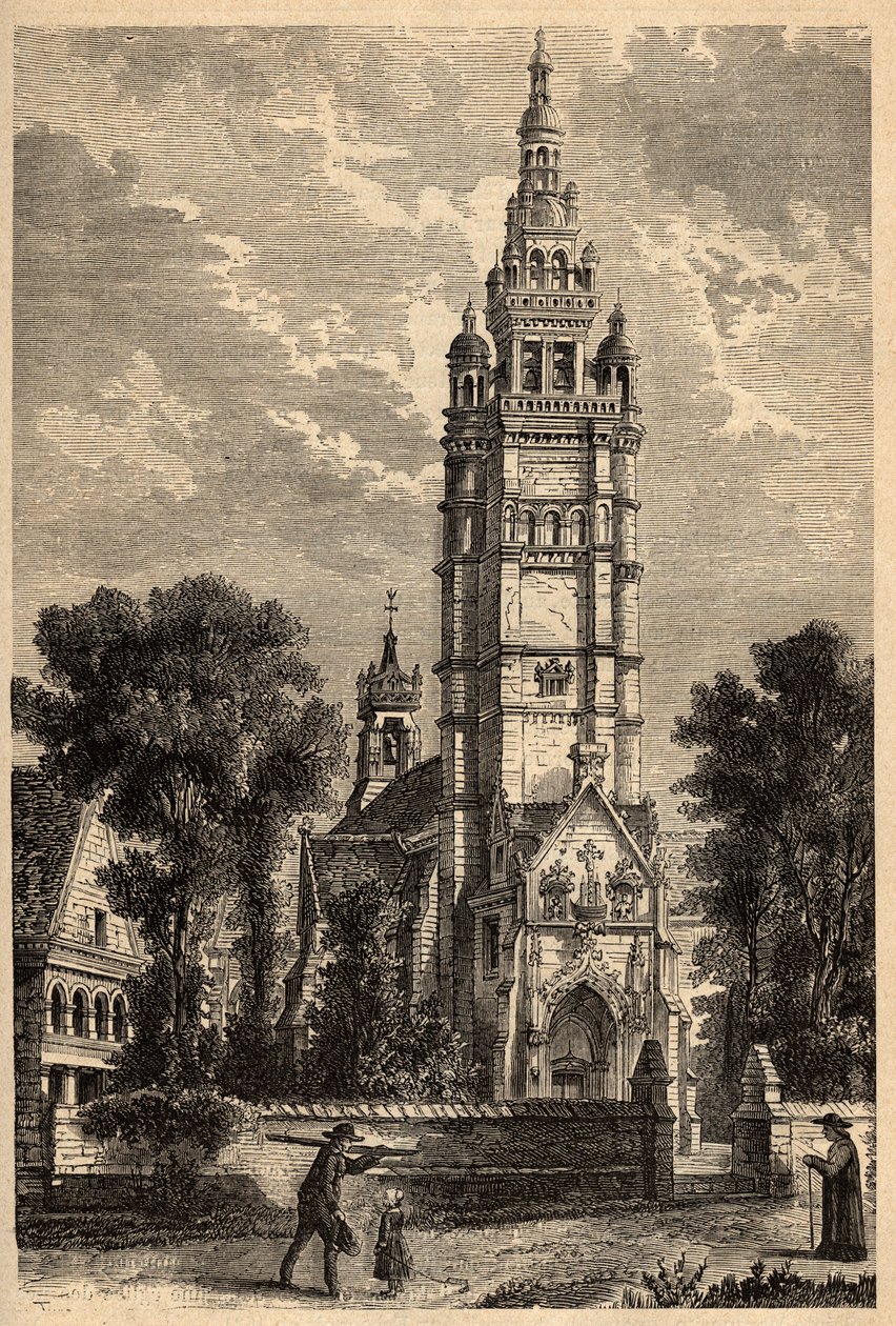 Chiesa Notre Dame de Croaz Batz a Roscoff - Finistère - Bretagna - incisione in "PATRIE" - DESCRIZIONE PITTORESCA DELLA FRANCIA IN 6 VOLUMI DI LUCIEN HUARD - fine XIX secolo da Unknown artist