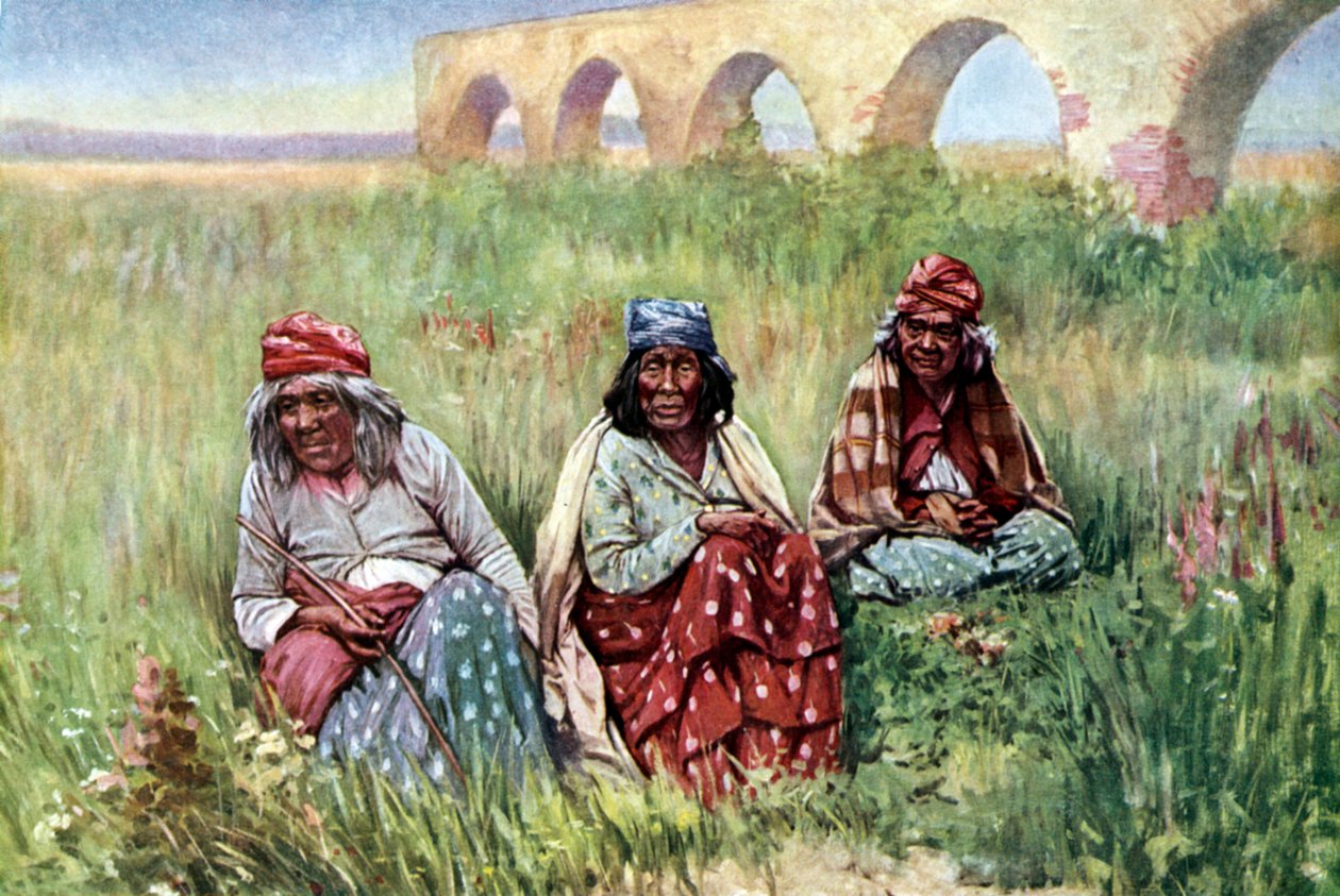 Donne anziane native americane, California da Unknown artist