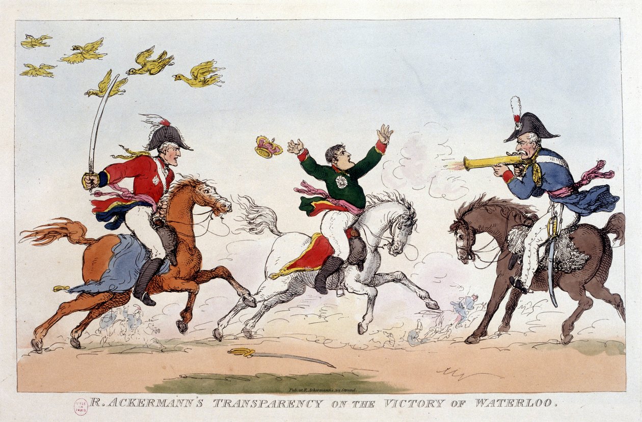 Cartone animato inglese su Napoleone I - in Napoleone I, caricature, collezione fittizia. 1814 - 1815. B.H.V.P. da Unknown artist