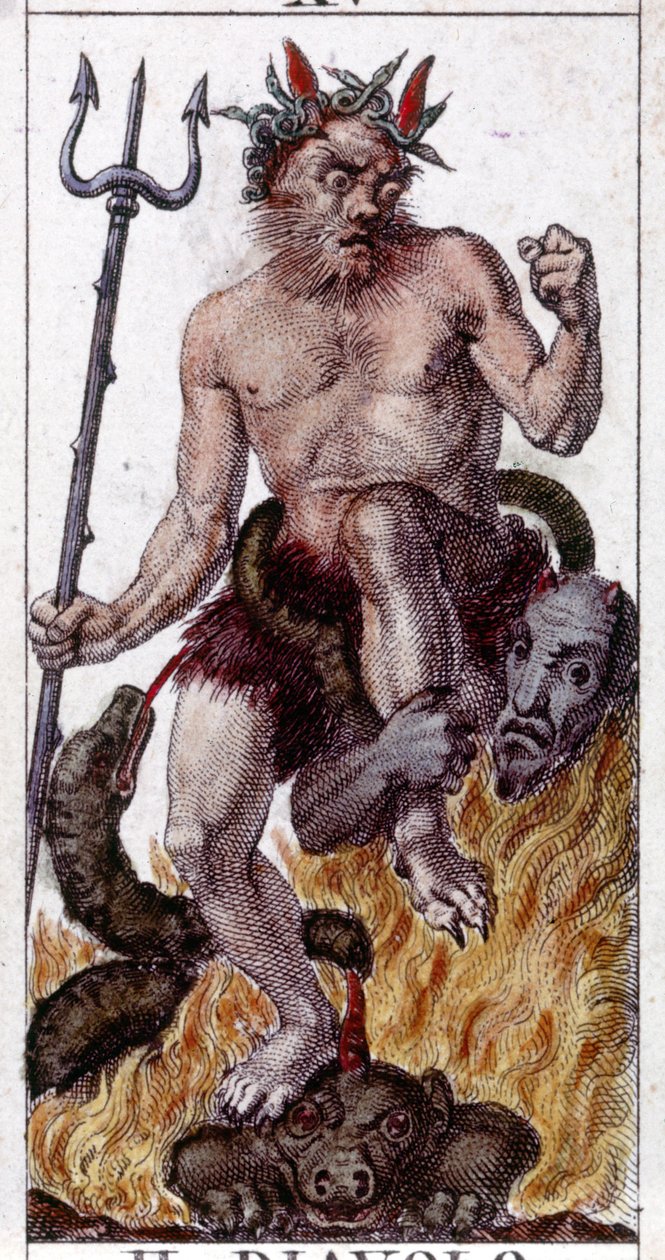 Incisione su una mappa di un gioco di tarocchi del XIX secolo. da Unknown artist