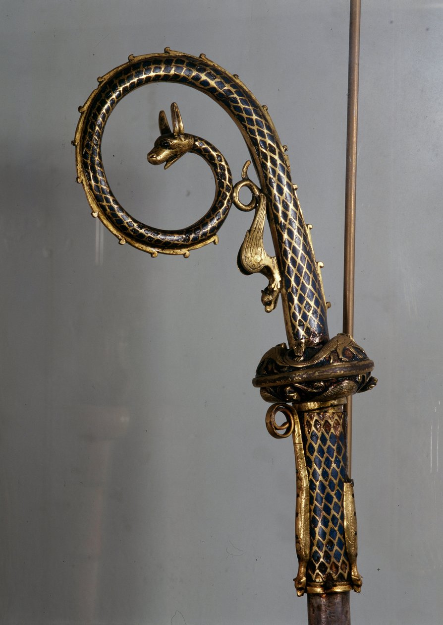 Bastone episcopale in oro e smalto (dettaglio) da Unknown artist