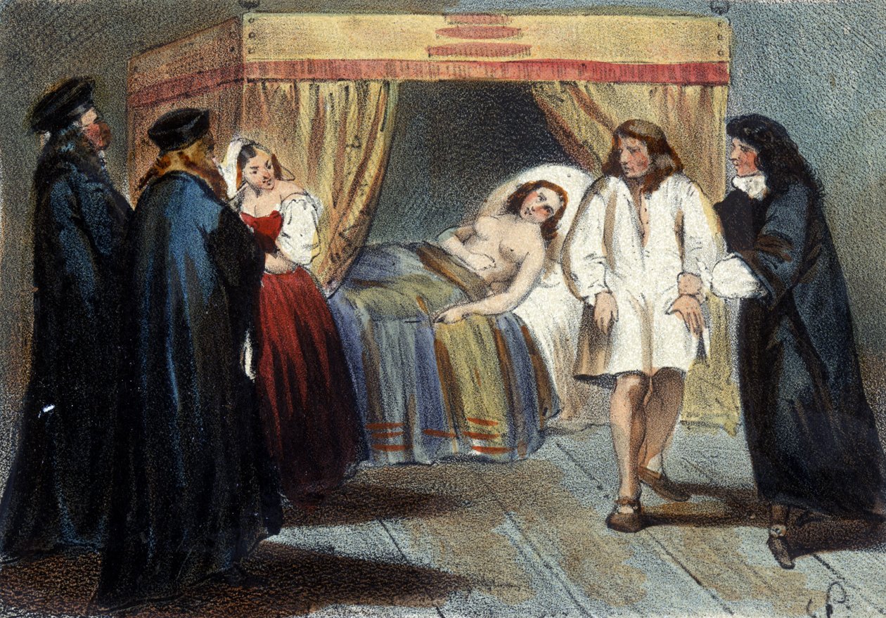 Episodio della prova di virilità di Vincenzo I Gonzaga (1562 - 1612), Duca di Mantova, per il suo matrimonio con la figlia di Francesco de