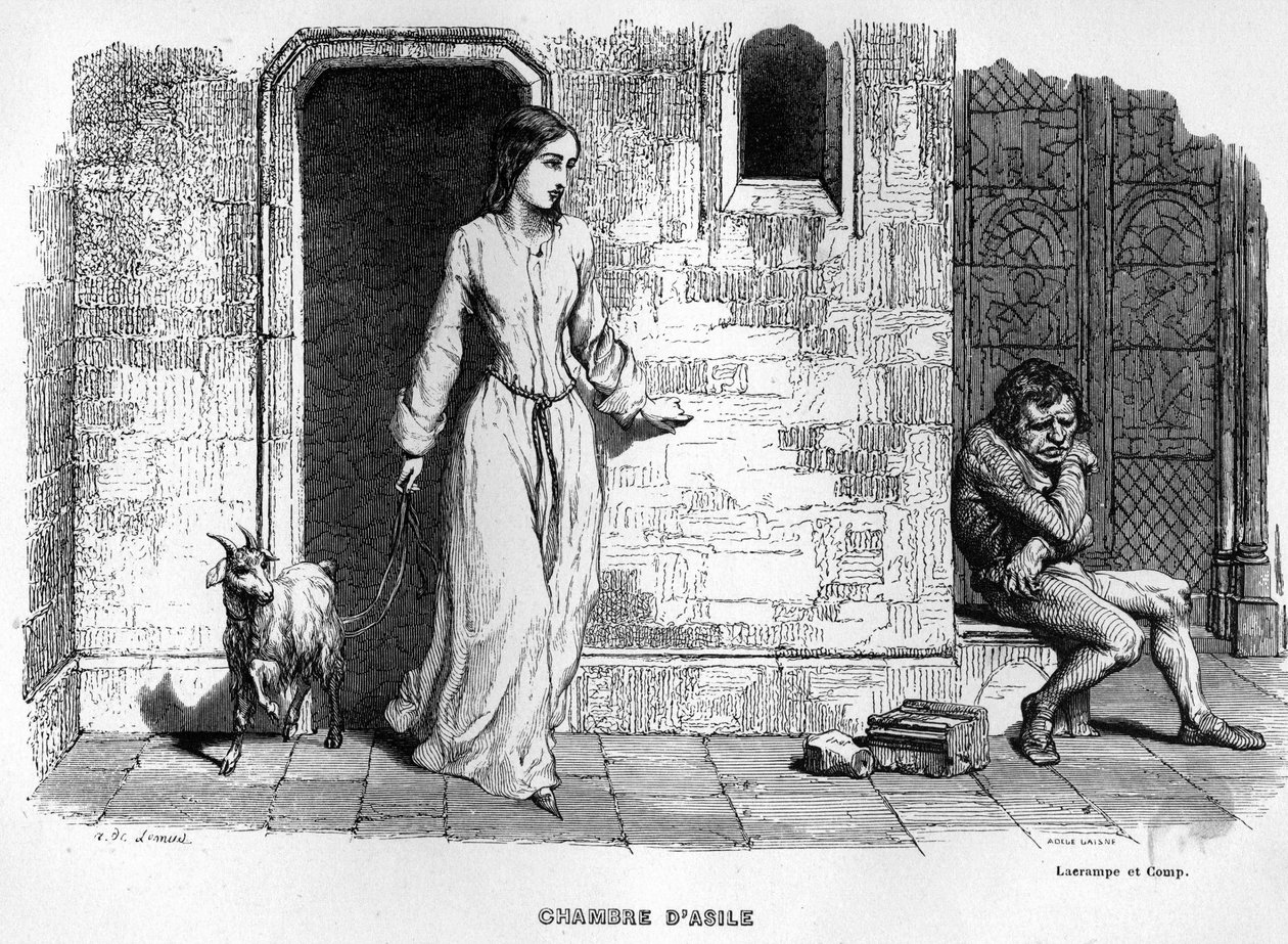 Esmeralda incontra Quasimodo - in Notre Dame de Paris da Unknown artist
