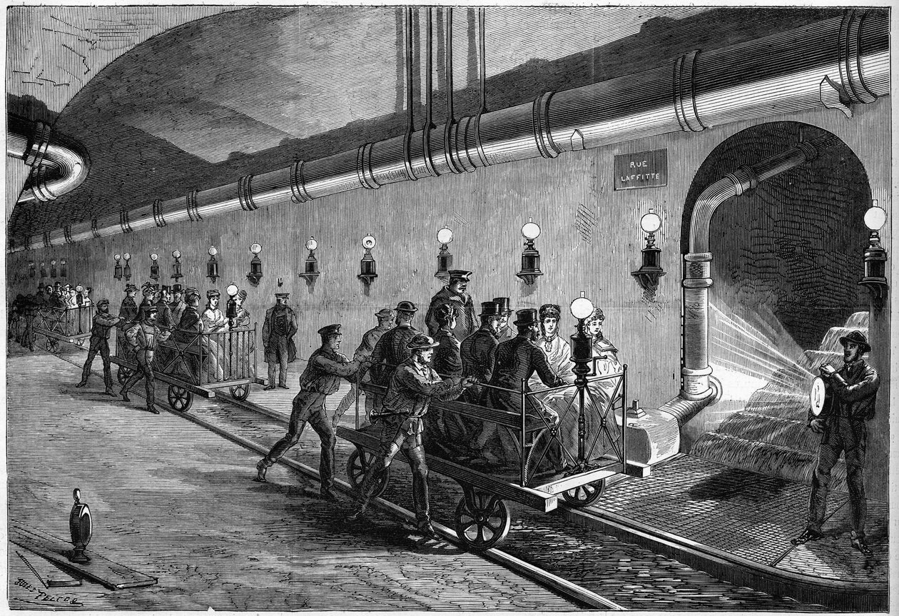 Escursione nelle fogne di Parigi nel 1872 da Unknown artist