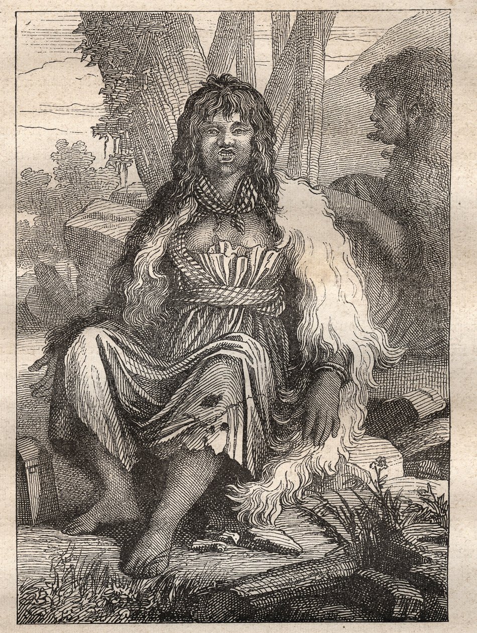 Spedizione intorno al mondo (1785-1788) di Jean François Galaup de La Pérouse (1741-1788): tipi di donne del porto dei francesi (Alaska) - illustrazione tratta da 