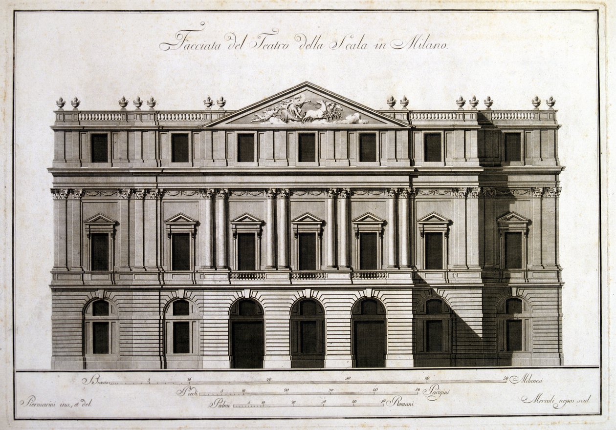 Facciata del teatro alla Scala di Milano da Unknown artist