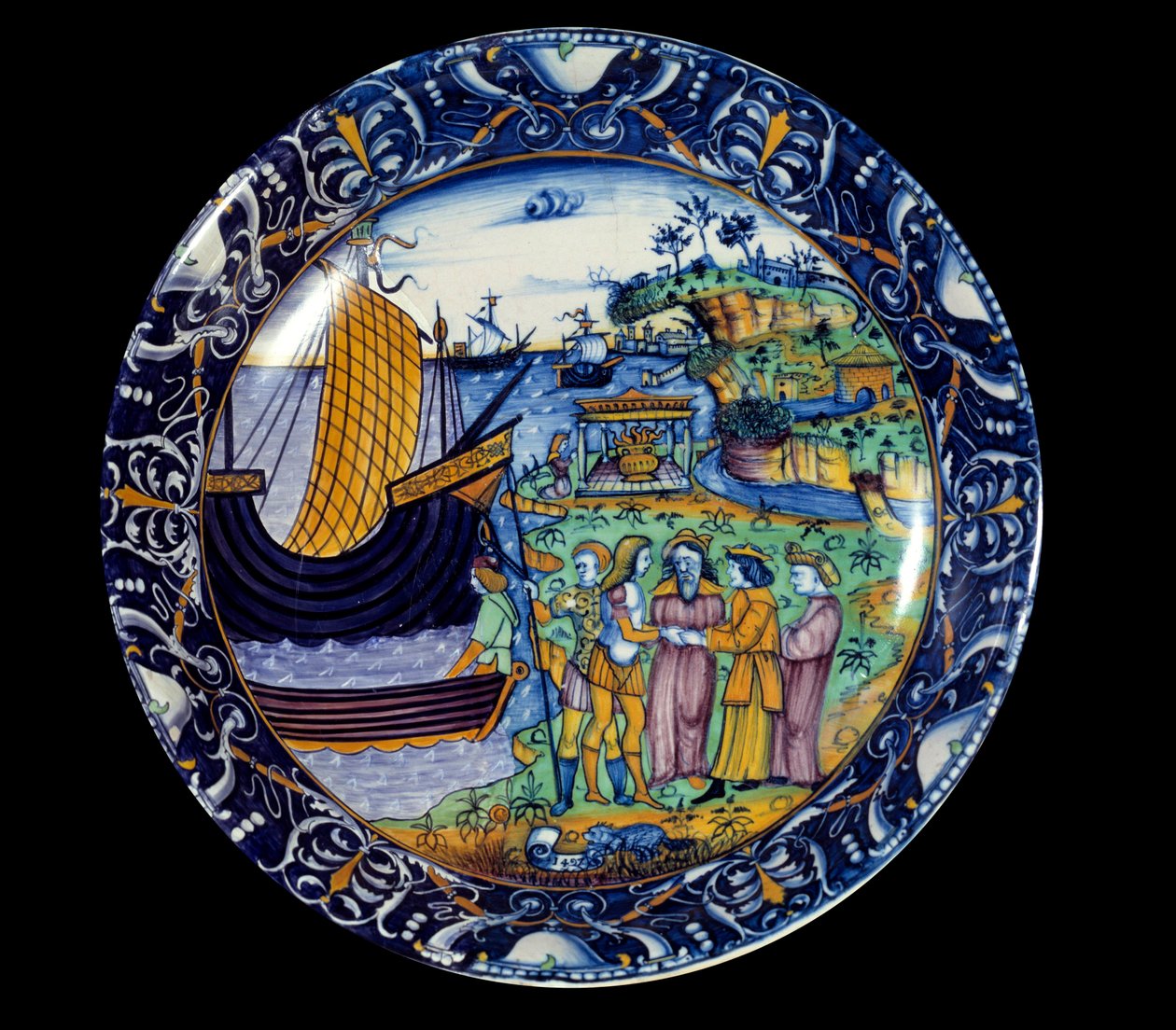 Piatto di maiolica rappresentante l