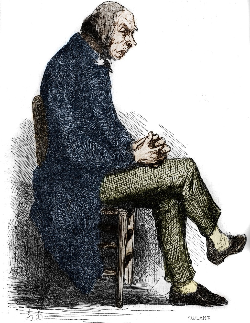 Padre Goriot. Incisione metà XIX secolo. Illustrazione per 