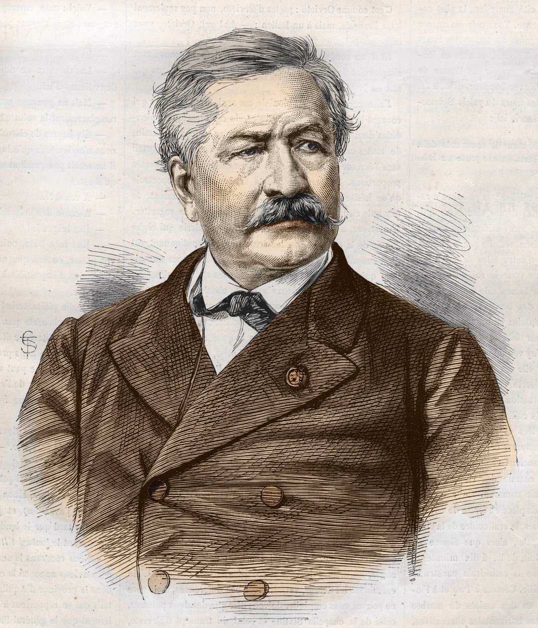 Ferdinand de Lesseps (1805 - 1894), incisione, collezione Bianchetti da Unknown artist
