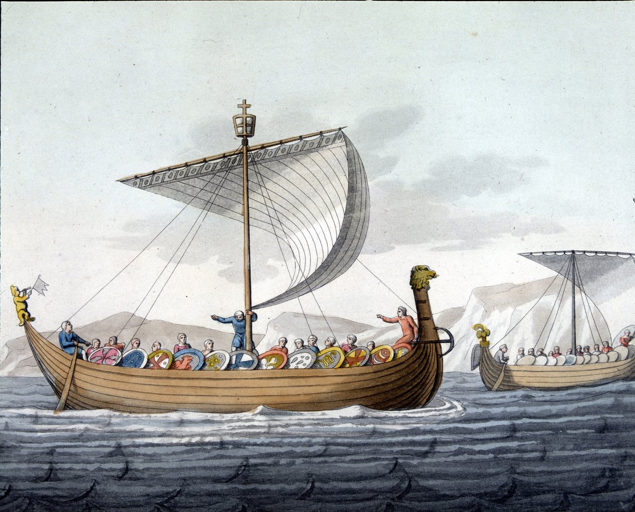 Flotta di Guglielmo I il Conquistatore (1027 - 1087) in navigazione verso l