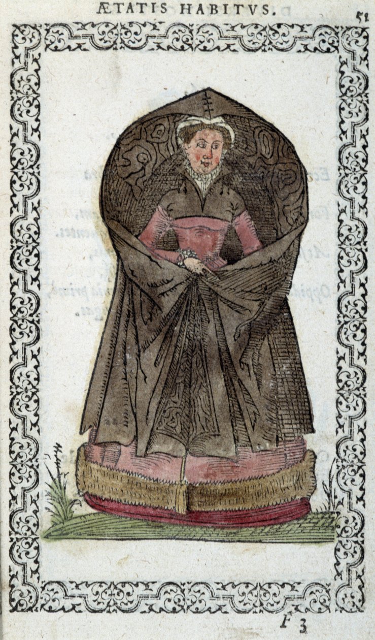 Demoiselle fiamminga - in "Habits et effigies" di Jean Sulperius da Unknown artist
