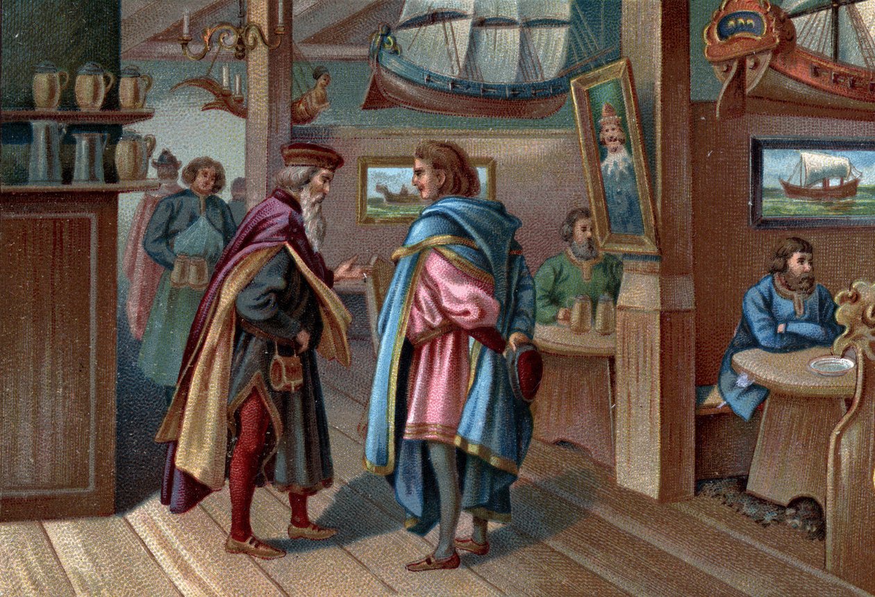 Antichi centri commerciali: la camera dei navigatori di Lubecca nel XVII secolo. da Unknown artist