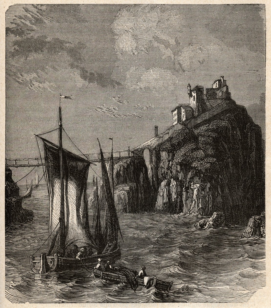 Fort de Bertheaume - Plougonvelin - Finistère - incisione in 