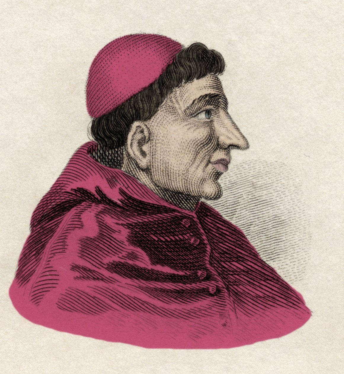 Francisco Jimenez de Cisneros (Gonzalo Jimenez de Cisneros) (1436-1517) cardinale, riformatore religioso e statista spagnolo. Incisione del XIX secolo da Unknown artist