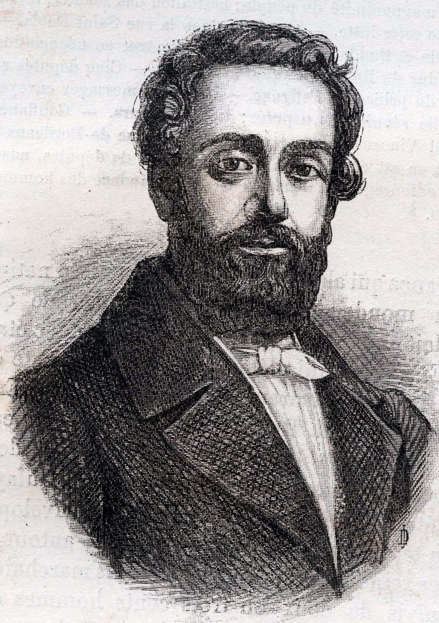 François Rose Joseph Degousée (1795-1862) militare, ingegnere civile e politico repubblicano - Incisione del 1882 in Histoire de dix ans: 1830-1840 di Louis-Blanc (1811-1882) da Unknown artist