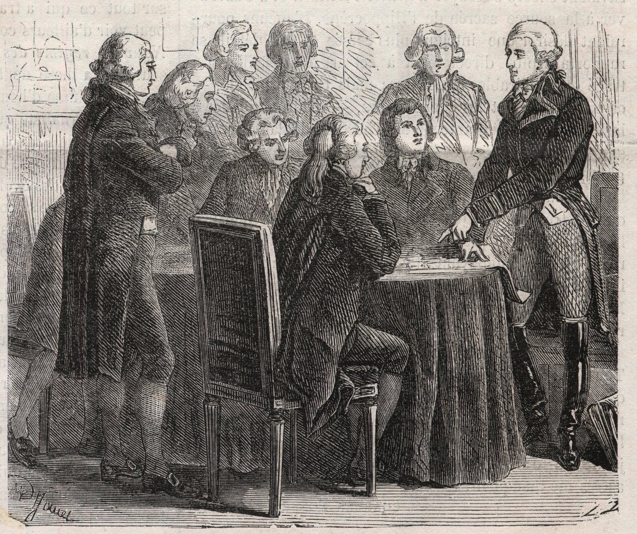 Rivoluzione francese: Conte Louis Marie de Narbonne-Lara (1755-1813) che mostra i suoi piani nei comitati dell