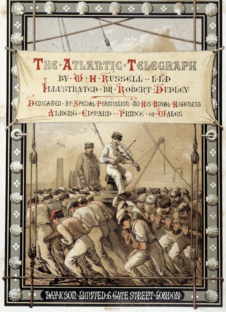 Frontespizio del libro "The Atlantic telegraph" di W. H. Russel, c. 1860 da Unknown artist