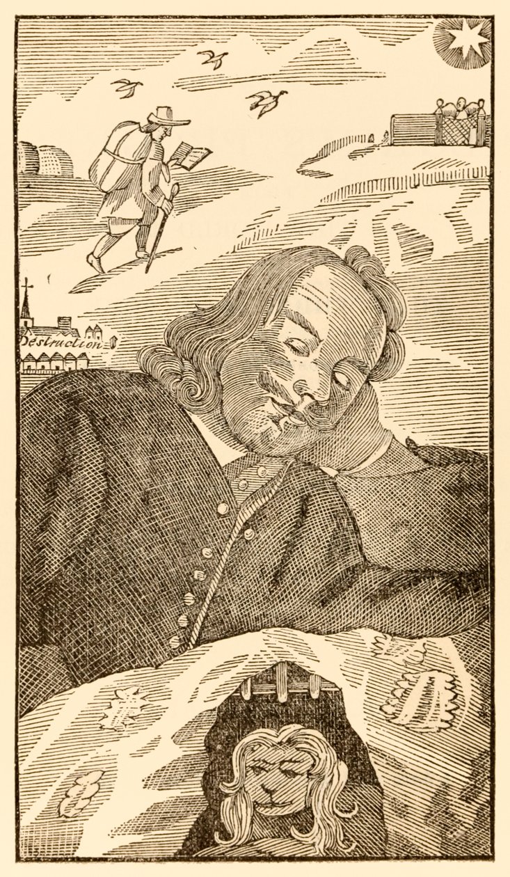 Frontespizio da Il progresso del pellegrino di John Bunyan da Unknown