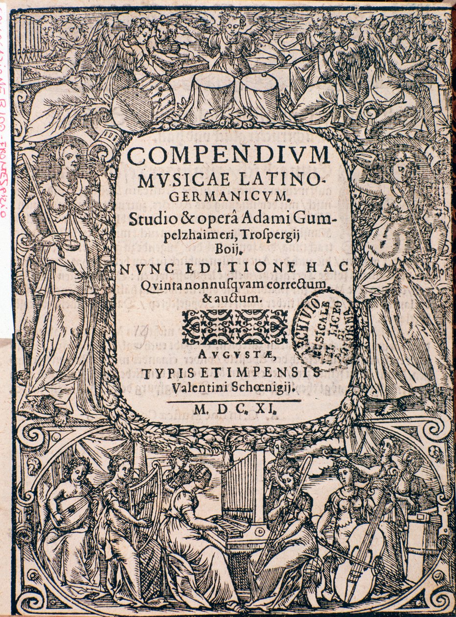 Frontespizio di Compendium of Music da Unknown artist