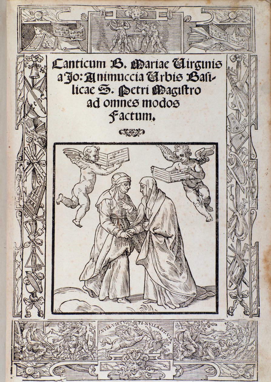 Frontespizio della partitura musicale di "Cantico della Beata Maria Vergine" di Giovanni Animuccia da Unknown artist
