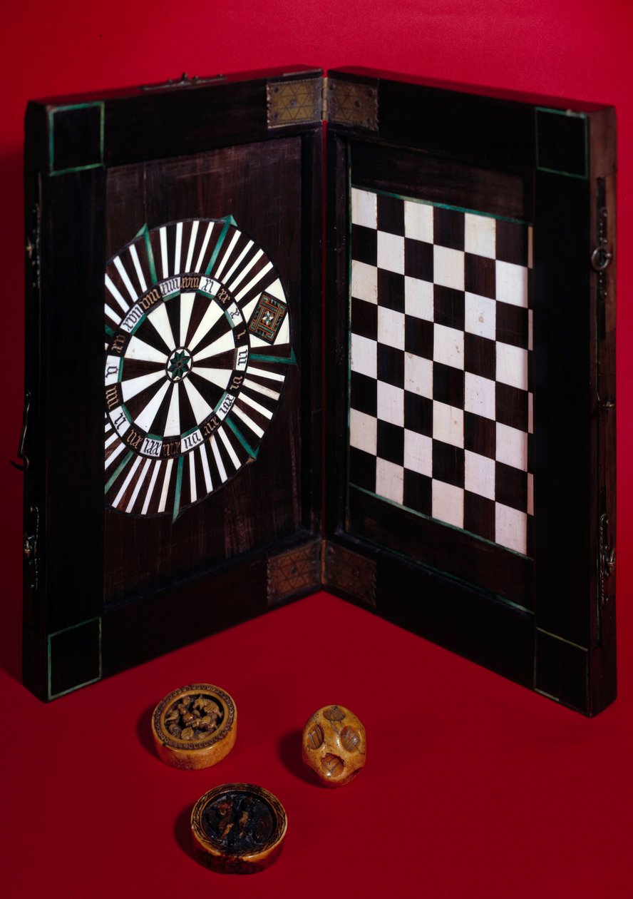 Scatola da gioco in noce, avorio ed ebano. Fine XV secolo da Unknown artist