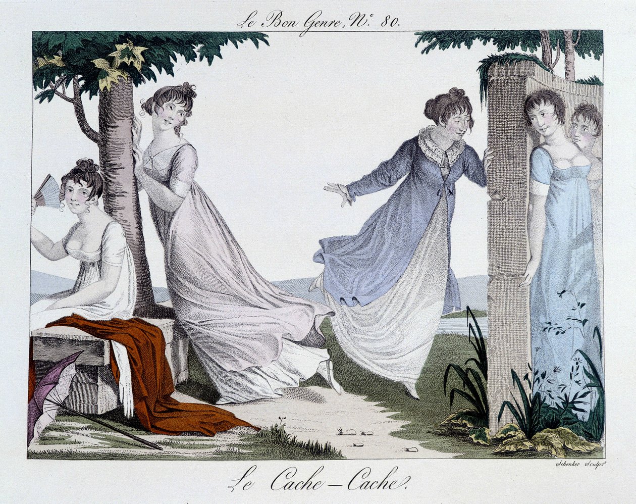 Gioco del nascondino (Cache Cache) - in "Le Bon genre", n.80, inizio XIX secolo da Unknown artist