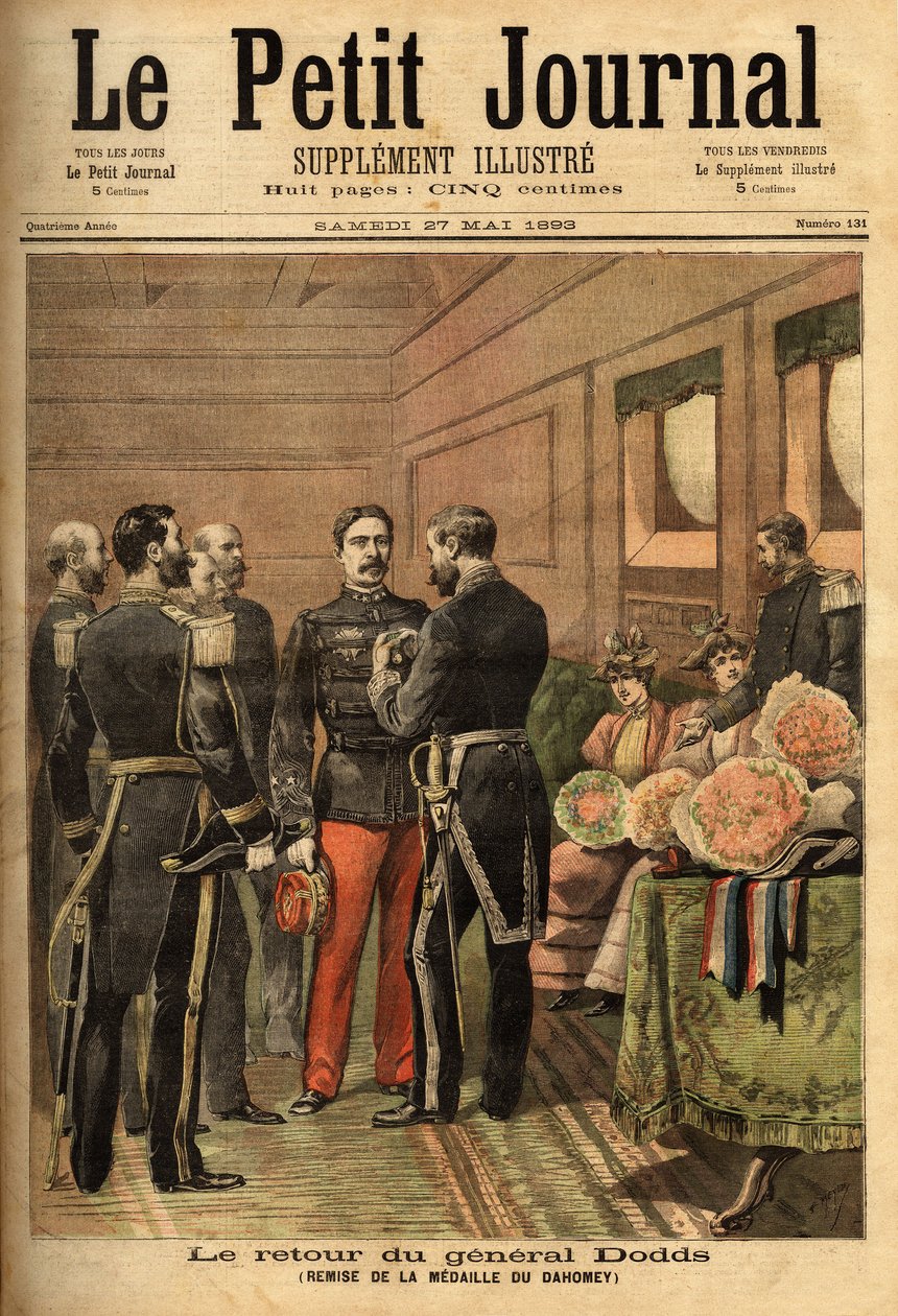 Generale Alfred Dodds (1842-1922), dopo essersi distinto durante le missioni in Indocina e pacificando il Senegal, ha guidato la campagna del Dahomey e ha ricevuto la medaglia del Dahomey, presentata dal Commissario Generale della Marina Hanes. Collezione  da Unknown artist
