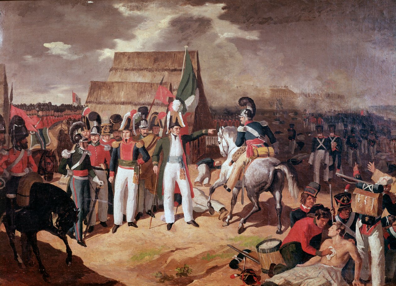 Generale Antonio Lopez de Santa Anna (1794-1876) militare e politico messicano durante la battaglia contro gli spagnoli a Tampico da Unknown artist