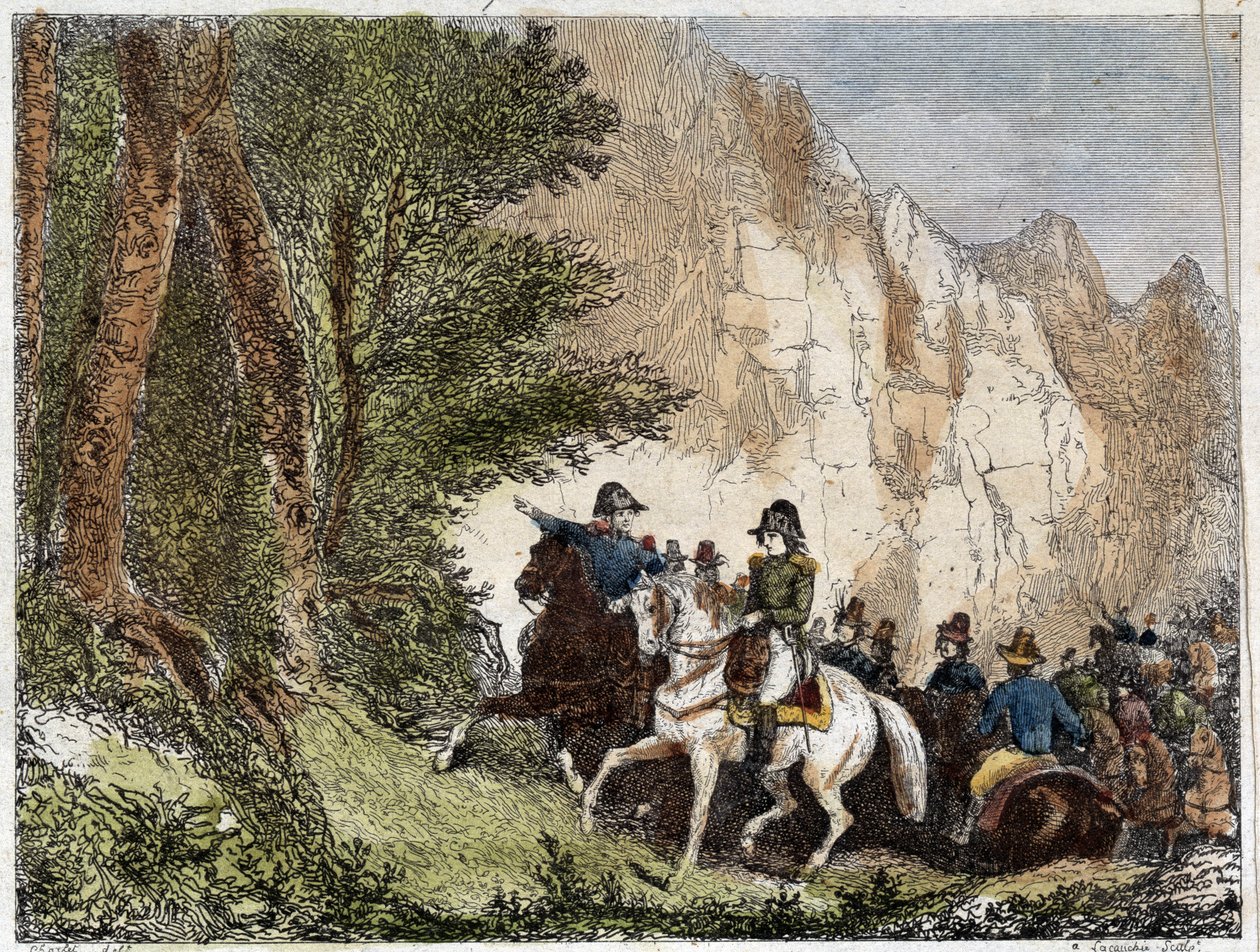 Generale Bonaparte (Napoleone I) e Pascal (Pasquale) Paoli (1725 - 1807), patriota corso. Incisione del XIX secolo da Unknown artist