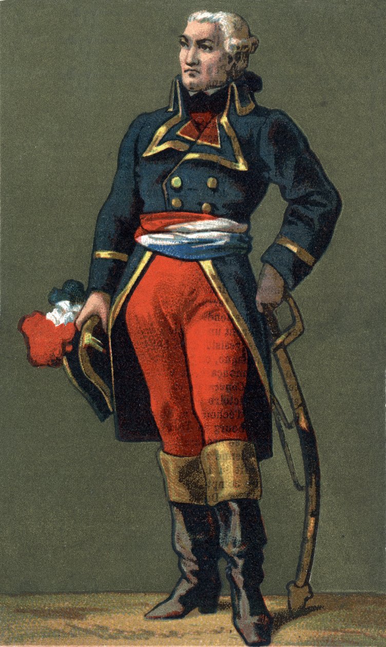 Generale Dumouriez. Charles Francois du Perier, detto du Perier du Mourier poi Dumouriez Generale francese (1739-1823). Cromolitografia del XIX secolo da Unknown artist