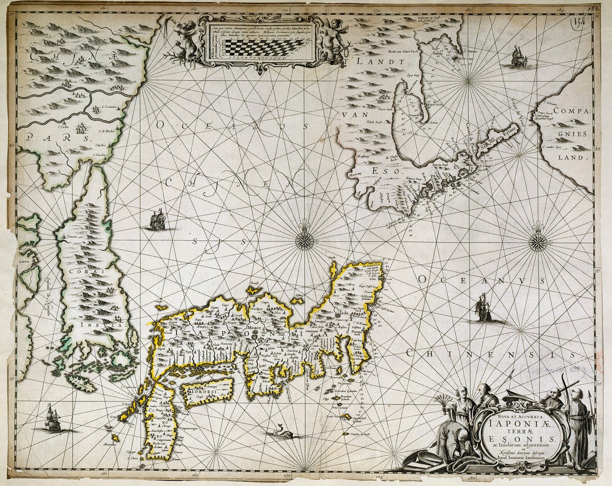Carta geografica del Giappone, Corea e Cina meridionale da Unknown artist