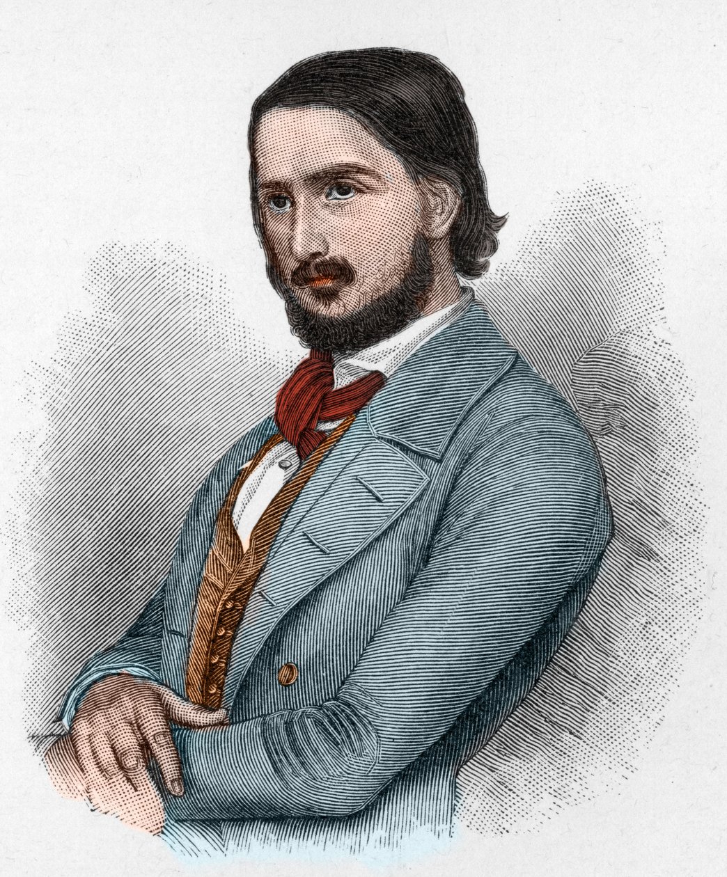 Georg Friedrich Rudolph Theodor Herwegh (1817-1875) poeta tedesco, rivoluzionario e traduttore. da Unknown artist