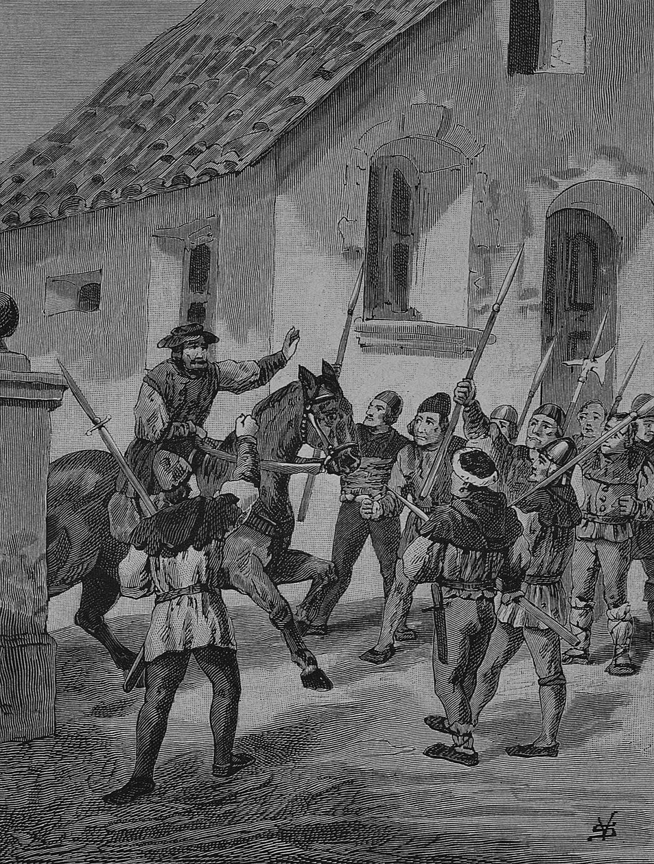 Guerra dei contadini tedeschi (1524-1526): Feuerbacher e i contadini ribelli, Matern Feuerbacher era un leader dei contadini nella Guerra dei Contadini da Unknown artist