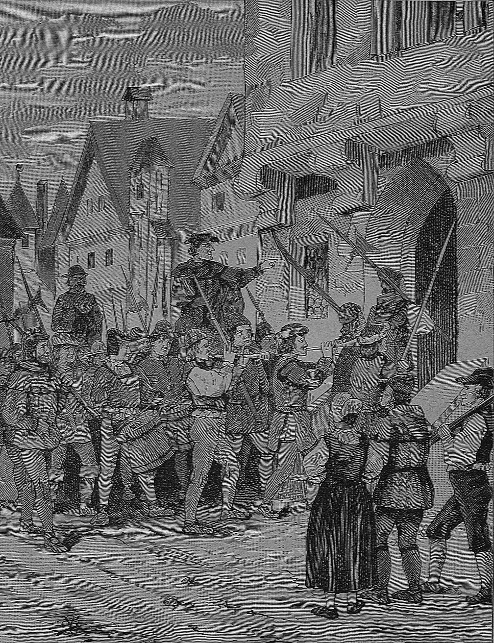 Guerra dei contadini tedeschi (1524-1526): Orenbach, contadini, Rotenburg, Baviera, Germania da Unknown artist