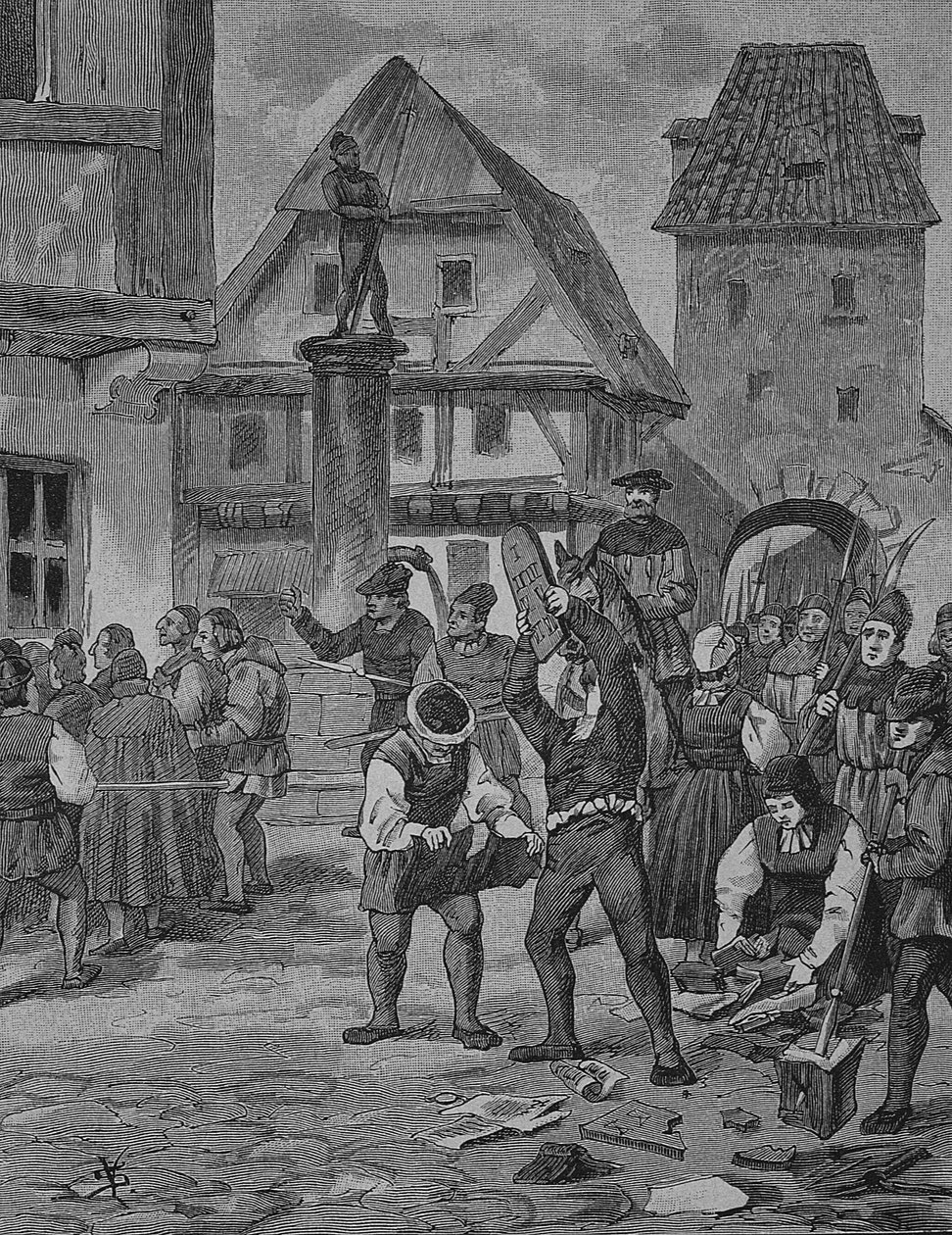 Guerra dei contadini tedeschi (1524-1526): I contadini di Berken maltrattano gli ebrei da Unknown artist