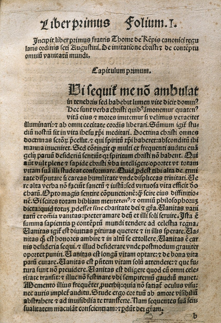Clero tedesco e poeta mistico. In "De Imitatione Christi" di Thomas Hemerken THOMAS A KEMPIS (1380-1471), Leyden da Unknown artist