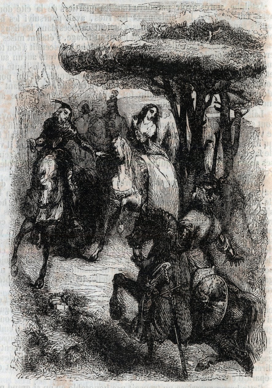 Grifone incontra Origille - incisione del 1851 da 