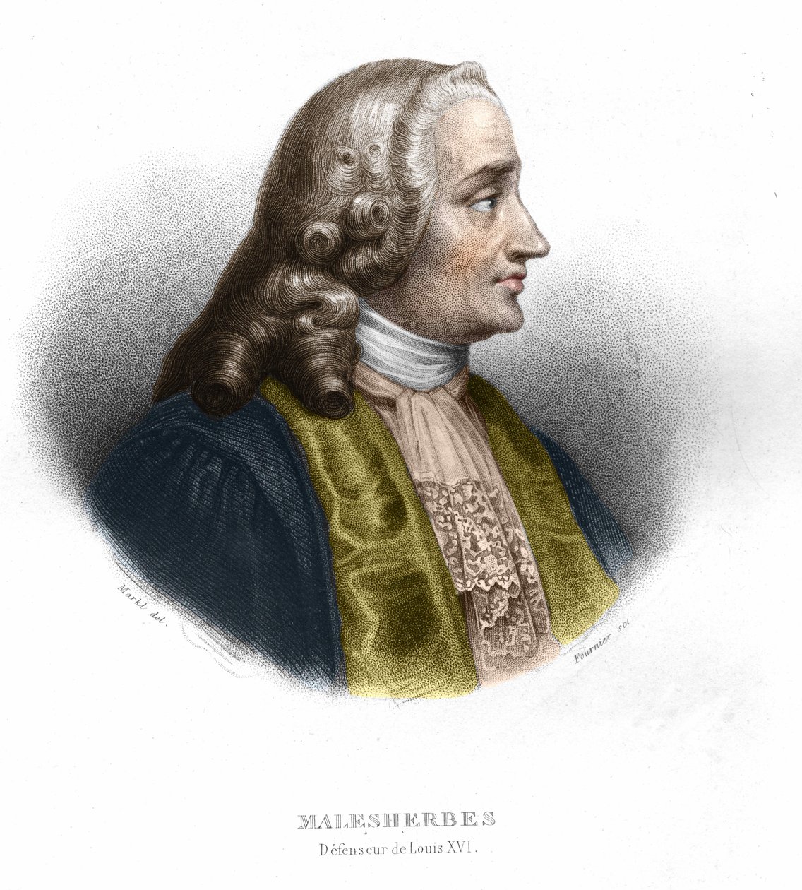 Guillaume Chretien de Lamoignon de Malesherbes, politico francese. Incisione del 1852 da Unknown artist