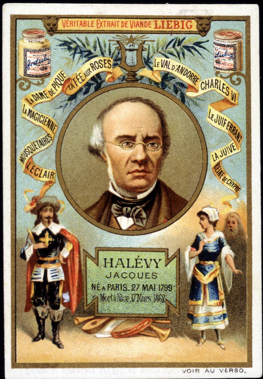 Halevy chiamato Jacques Fromental Levy, compositore francese (1799-1862) come parte della promozione di un prodotto Liebig. XIX secolo da Unknown artist